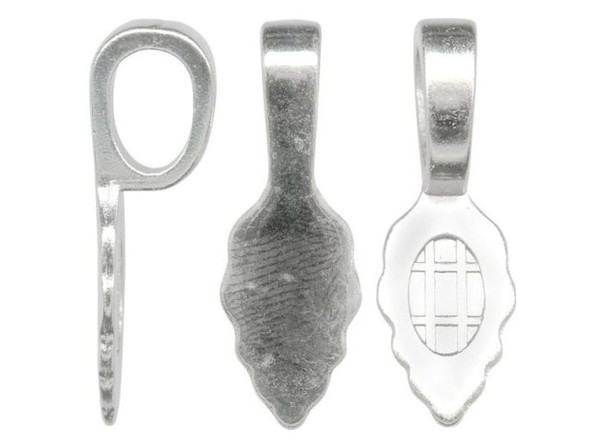 Aanraku Silver Plated Jewelry Bail, Cast, Large (pack)