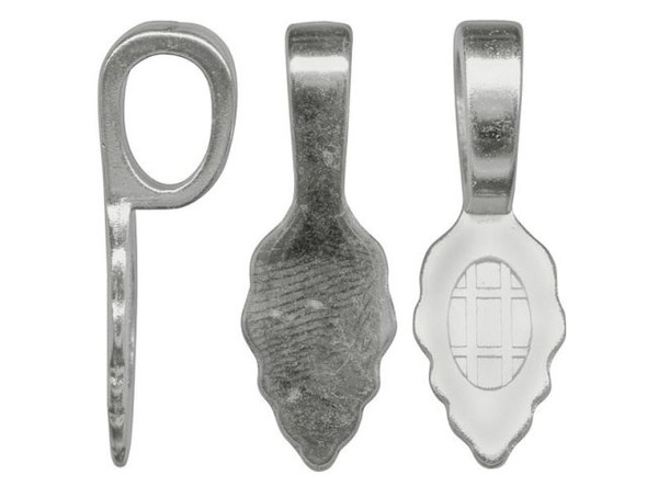 Aanraku White Plated Jewelry Bail, Cast, Large (pack)