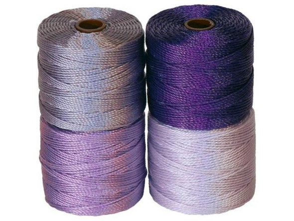 The BeadSmith Super-Lon, Bead Cord Color Mix - Lilac Mix (pack)