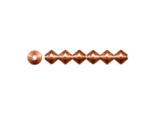 Copper Beads, Bicone, 3mm (100 Pieces)