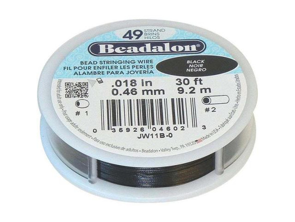 Beadalon Beading Wire, 49 Strand, 0.018", 30' Spool (30 foot)