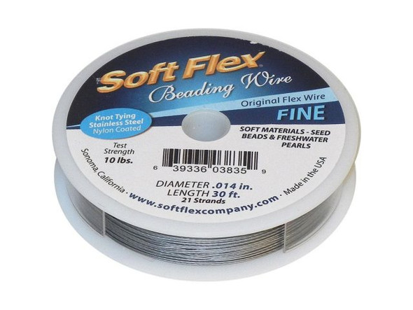 Soft Flex Stainless Steel Beading Wire, 0.014", 21 strand, 30' - Steel (30 foot)