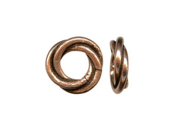 Copper Beads, Ring, Triple Twist (50 pieces)