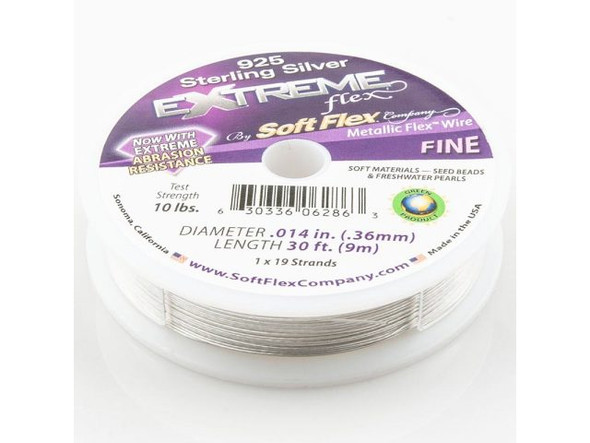 Soft Flex Extreme Flex Beading Wire, 0.014", 19 strand, 30' - Silver Plated (30 foot)