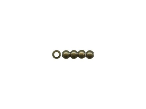 Antiqued Brass Plated Metal Beads, Round, 2mm (100 Pieces)