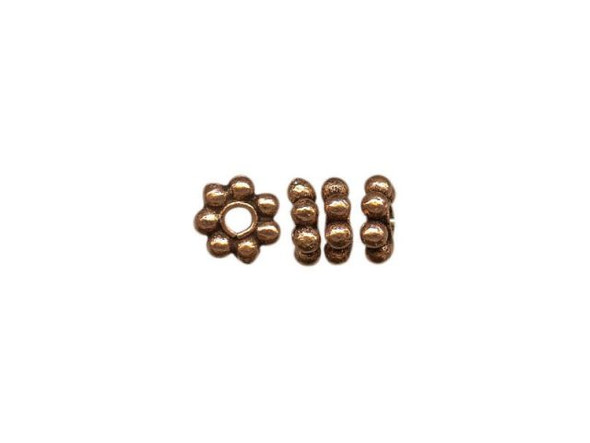 Copper Beads, Flower Spacer (strand)