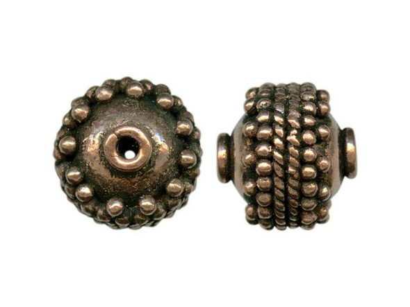 Handmade Copper Beads, Round, Decorative Girdle (strand)