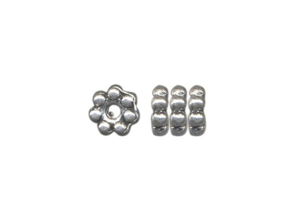 Beads, Cast, Big Daisy, 6x2mm (100 Pieces)