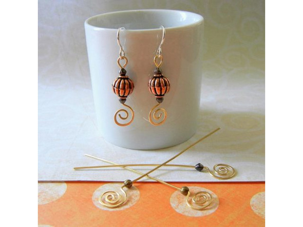 Handmade Copper Beads, Rondelle with Fluted Pattern (strand)