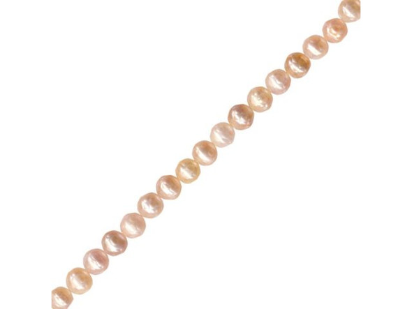 Freshwater Pearl Beads, Faceted Potato, 6mm - Pink (strand)