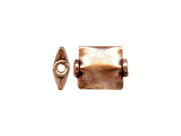 Copper Beads, Puffed Square (strand)
