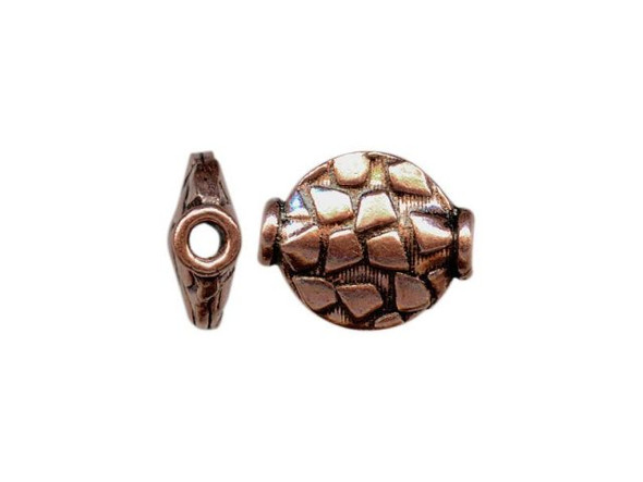 Copper Beads, Puffed Coin, Geometric (strand)