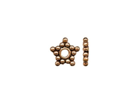 Handmade Copper Beads, Spacer, Star (strand)