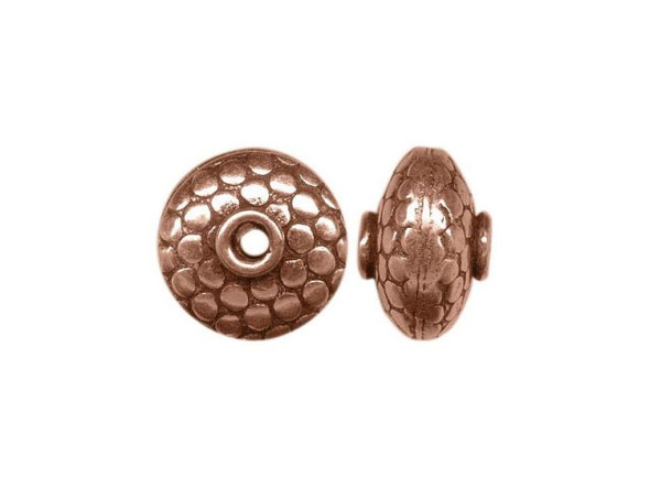 Handmade Copper Beads, Rondelle, Dot Pattern (strand)
