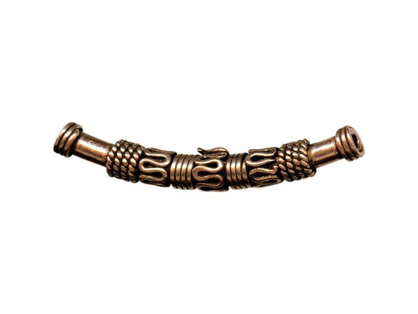Copper Beads, Curved Tube (strand)
