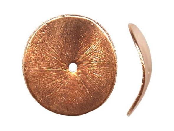 Copper Beads, Wavy Disk, 20mm (strand)