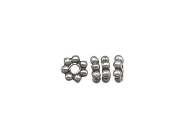 Silver Plated Metal Beads, Flower Spacer (strand)