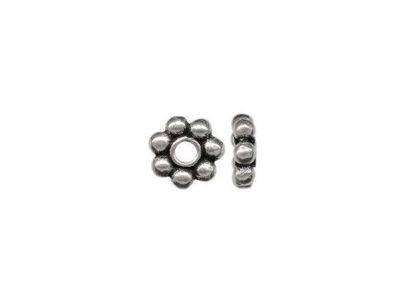 Silver Plated Metal Beads, Spacer, Flower (strand)