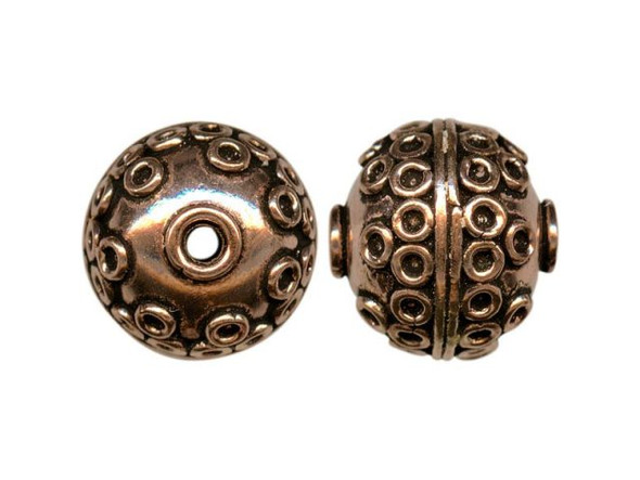 Copper Beads, Round, Decorative Girdle (strand)