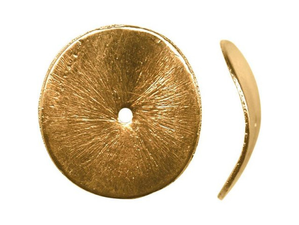 Brass Plated Beads, Wavy Disk, 20mm (strand)