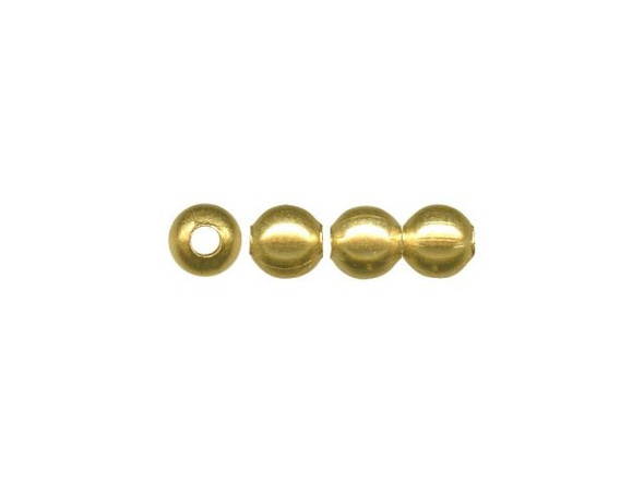 4mm Round Brass Beads (100 Pieces)