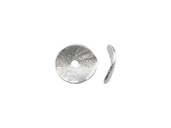Silver Plated Beads, Wavy Disk, 8mm (strand)