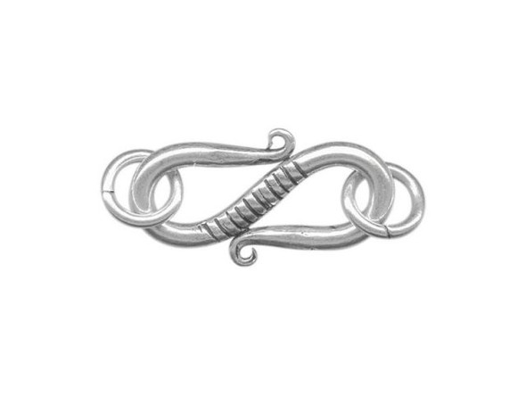 Sterling Silver S Hook Clasp with Bali Style Rope and Swirl Design Jewelry  Making Supplies Chain Findings