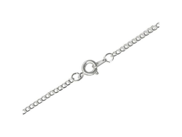 White Plated Curb Chain Necklace, 16", Medium, 1.2mm (12 Pieces)
