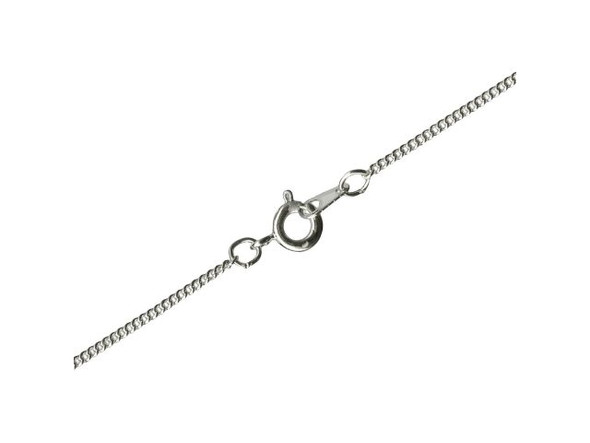 White Plated Curb Chain Necklace, 18", Fine, 0.8mm (12 Pieces)
