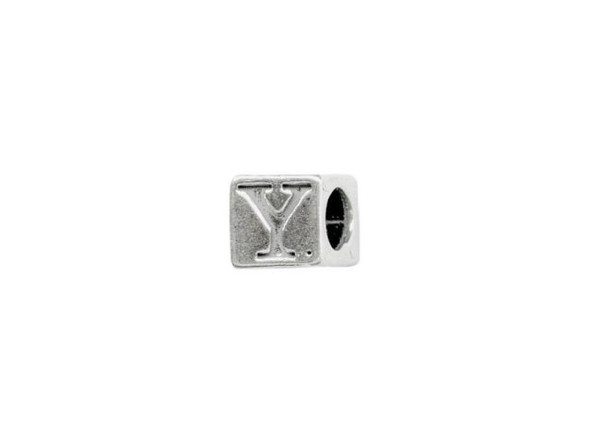 Sterling Silver Bead, Letter, 5.6mm, Y (Each)