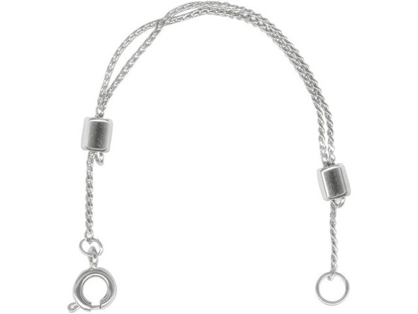 Necklace Extender, Sliding Chain - Silver Plated (Each)