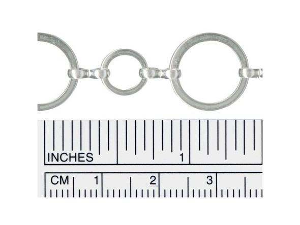 Silver Plated Ring/Connector Chain, 9mm & 14mm, 5-meters (Spool)