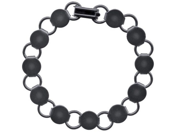 Gunmetal Bracelet, 7-1/4", Disk and Loop (Each)