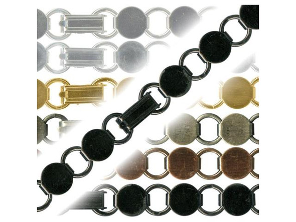 Gunmetal Bracelet, 7-1/4", Disk and Loop (Each)