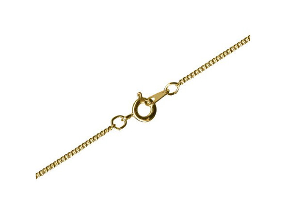 Gold Plated Curb Chain Necklace, 18", Fine, 0.8mm (12 Pieces)