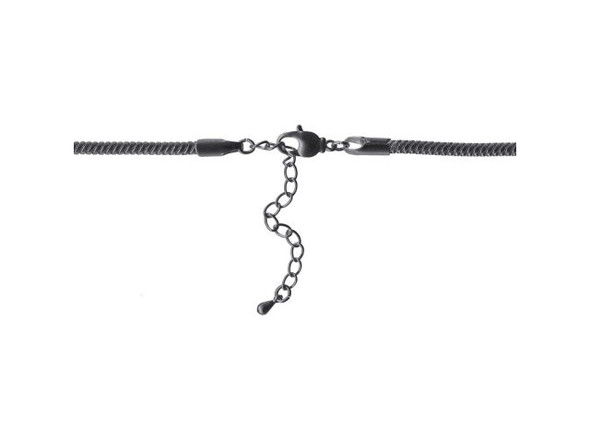 Adjustable 18-20" Calypso Snake Chain Necklace - Black Gunmetal (pack)