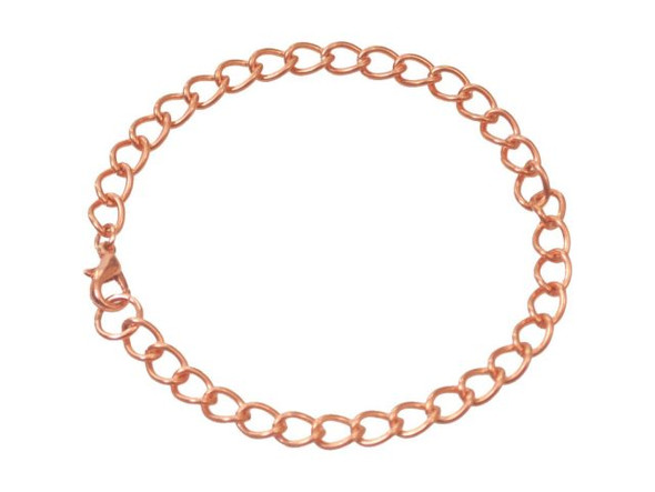 Copper Plated Curb Chain Bracelet, Large Link (12 Pieces)