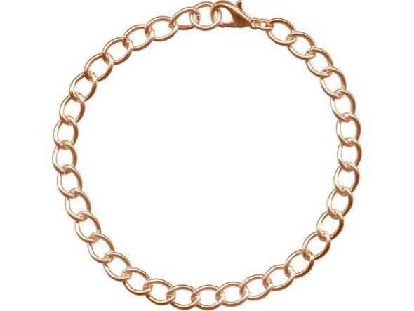 Copper Plated Curb Chain Bracelet, Large Link (12 Pieces)