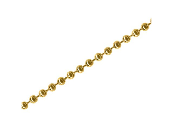 Brass Plated Ball Chain, 3.2mm, 100-feet (Spool)