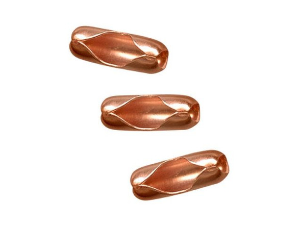 Raw Copper Ball Chain Clasp, 3.2mm (100 Pieces)
