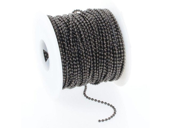 Gunmetal Ball Chain SPOOL, 2.1mm, 100ft (Spool)