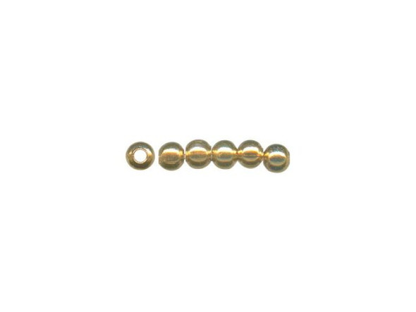 Gold Plated Metal Beads, Round, 2mm (100 Pieces)