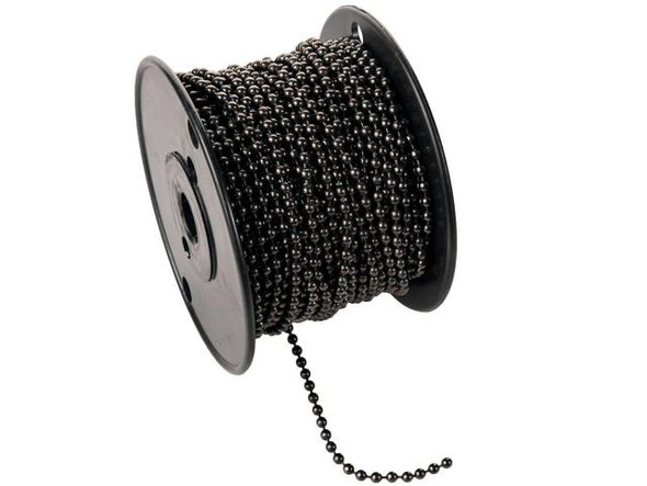 Gunmetal Ball Chain SPOOL, 4.8mm, 100ft (100 foot)