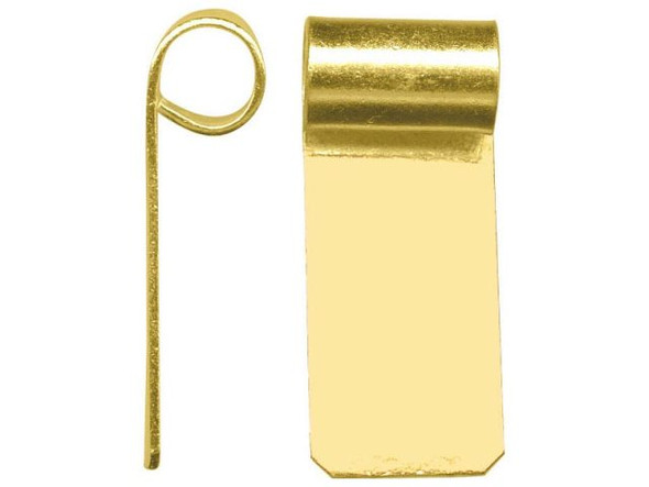 Yellow Plated Glue-On Bail, Tube Top, Large (10 Pieces)