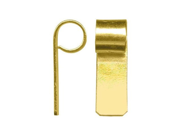 Yellow Plated Glue-On Bail, Tube Top, Small (10 Pieces)