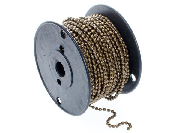 Antiqued Brass Plated Ball Chain SPOOL, 4.8mm, 100ft (Spool)