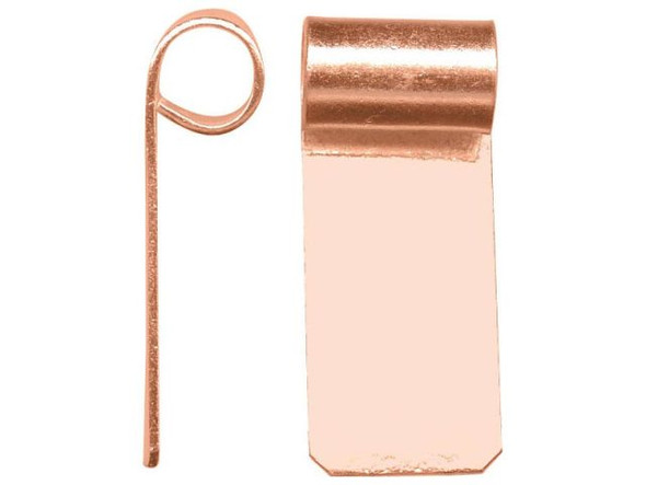 Copper Glue-On Jewelry Bail, Tube Top, Large (10 Pieces)