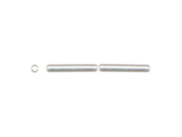 Silver Plated Metal Beads, Tiny Tube 1.5x10mm (Pack)