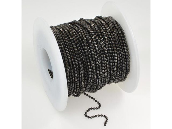 Gunmetal Ball Chain, 1.8mm, 100ft (Spool)