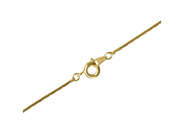 Gold Plated Cobra Chain Necklace, 20", 0.8mm (12 Pieces)